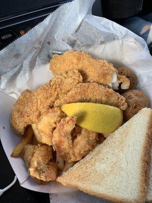 Fried catfish and shrimp basket