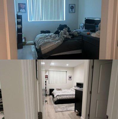 Before/after Bedroom at apt in Valley village