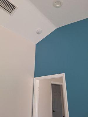 Freshly painted walls and ceiling