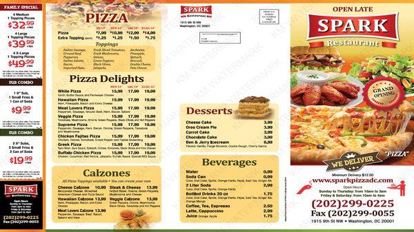 Spark Pizza-DC Menu F