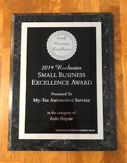 2019 Rochester Small Business Excellence Award in Auto Repair