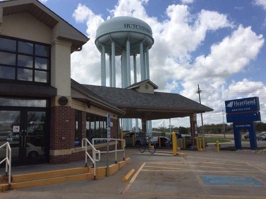 HCU downtown near a water tower.