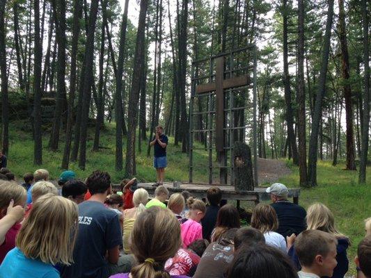 Pastor Chris Flohr at our annual summer camp week at Flathead Lutheran Bible Camp