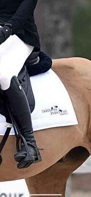 Custom embroidery onto competition saddle pads