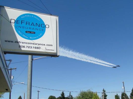 The Blue Angels Buzzing DeFranco Insurance!