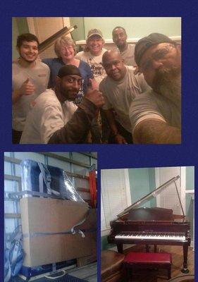 Moving our customers prized Baby Grand Piano!!! The smiles says it all!!!