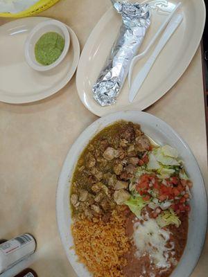 Chili verde plate