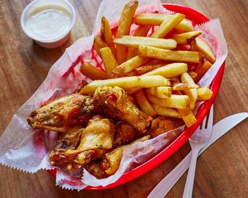 Wings and French fries