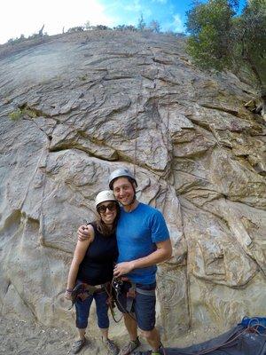 Rock climbing in the local mountains.