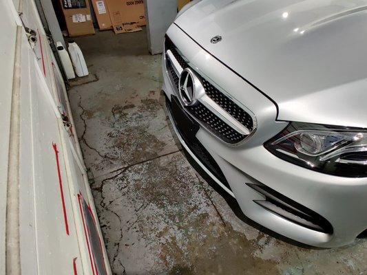 2019 Mercedes E400 Level 2 exterior:  Wash, iron fallout remover, claybar, 1 step paint correction to remove swirl marks