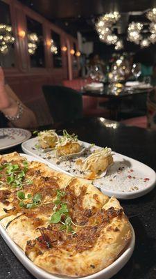 Oysters and Tarte flambé