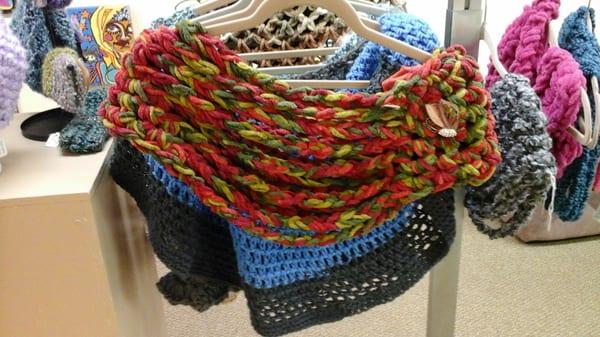 Fashion crochet by Russian designer Olga Diana available at Artbeat Gallery in Old Town Manassas.