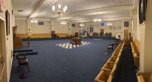 Lodge room available for rentals by masonic organizations.