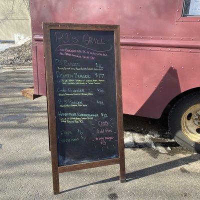 Menu (at Alloy Brewing, February 2023)