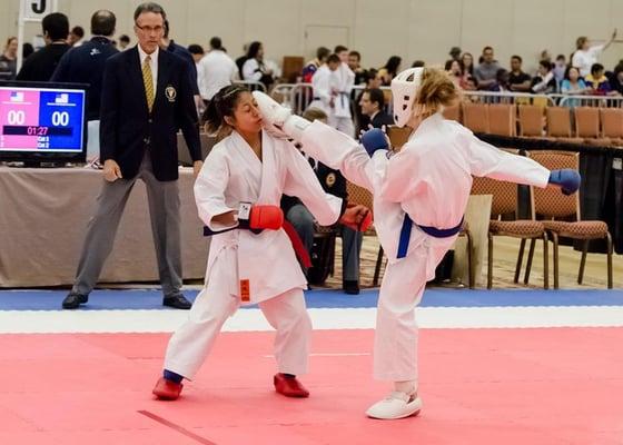 Bayley Scoring with a head Kick @ the 2012 Jr. Olympics in Las Vegas.