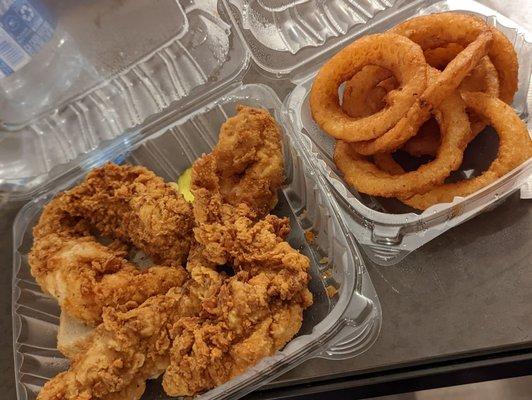 Tenders and onion rings