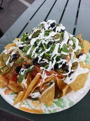 Chicken nachos from a vendor