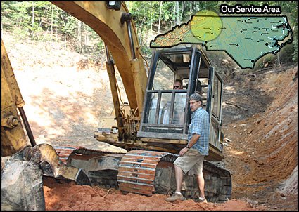 Our equipment includes large excavators, skidsteers, track loaders, dump trucks, small excavators, etc.