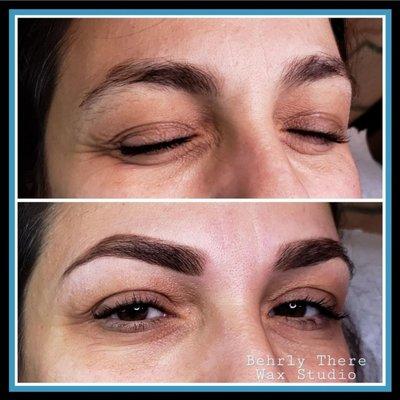 Brow wax and powder fill