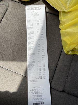 rockin Rocket receipt