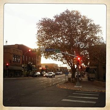 Early evening on Orchard and Main.