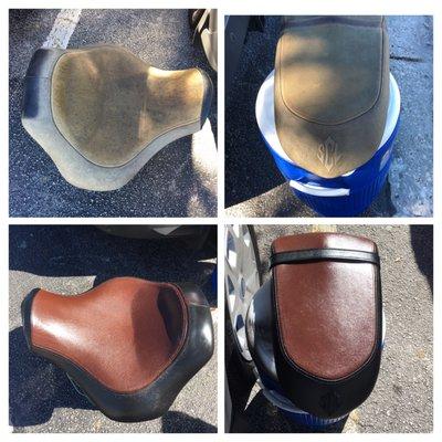 Motorcycle leather seat