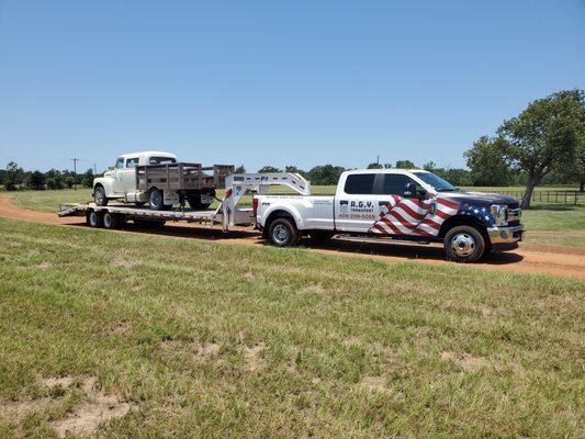 Hauling a classic car.