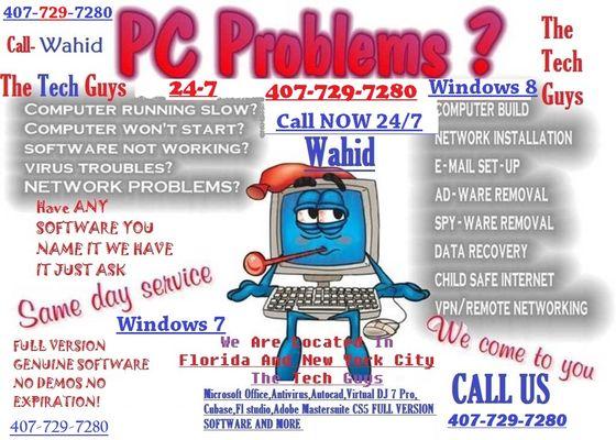 Call (407)729-7280 24/7 The Tech Guys Professional Computer Services Computer Repair Services The Tech Guys Professional Computer Services