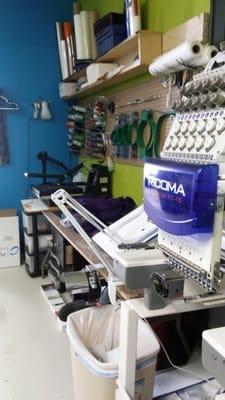 shop view of Promo Print 4 U, embroidery equipment.