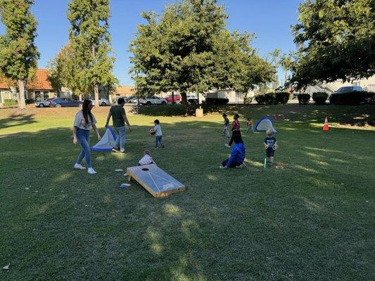 Lawn game area in the big field attached