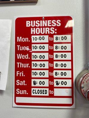 Business hours