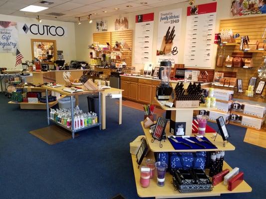 The inside view of our retail space. We feature the full Cutco line and other top brands such as Vitamix and Microplane.