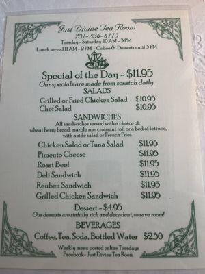 the menu