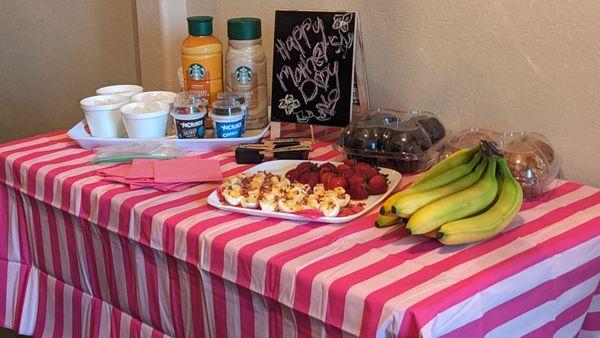 Our Mother's Day Breakfast Table with a special gift for each momma!