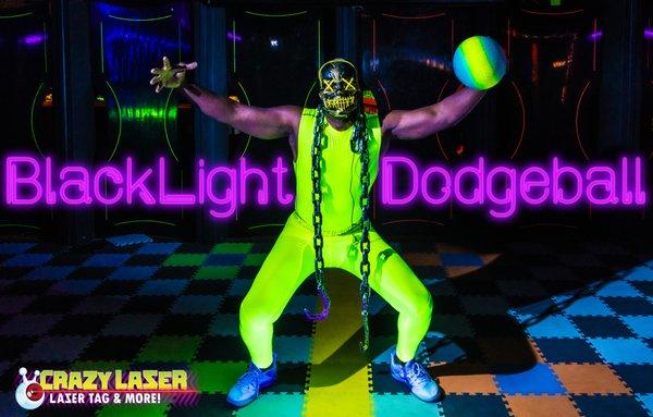 Black-light Dodgeball is a huge hit! (pun intended)