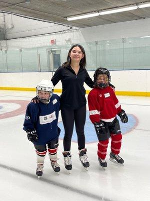 Rain and her hockey students. Great job today.