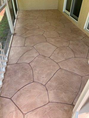 Here is the finished job of our back patio .