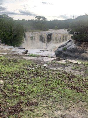 Waterfall Cabin view after a butt ton of rain.