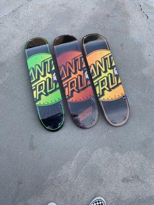 New VX Santa Cruz Decks arrived 11/13. Thinner and Stronger with 2 Layers of Quad X Technology.