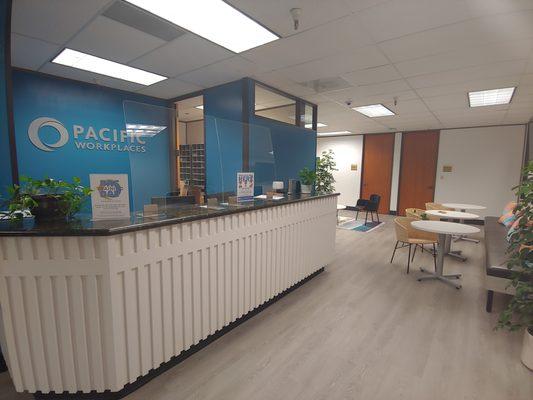 Front Desk Lobby Pacific Workplaces Marin, Shared Workspace