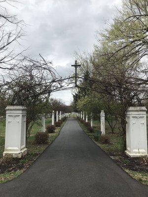 Sisters Cemetery Entrance with Station's of the cross pathway.