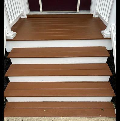 Customer picked out a nice stain of brown, and this deck turned out beautiful.