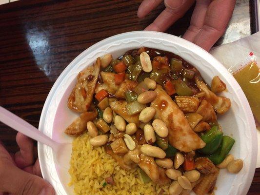 Kung Pao chicken.  Big portions, big pieces of chicken.