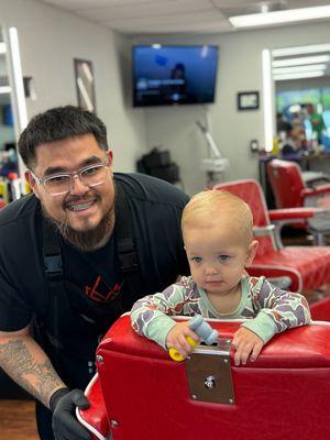 We do first time kids haircuts as well as men's.