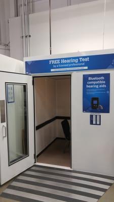 This is the hearing test booth.