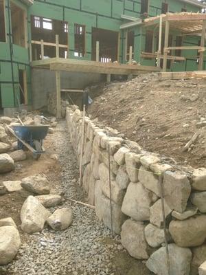 Real stone retaining wall.