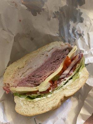 Turkey, roast beef, and Swiss