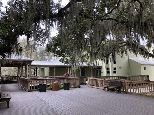 Entrance to Sarasota Table Tennis Club in a gym.