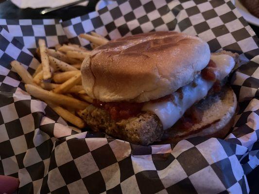 Vegan Chicken Parm sandwich