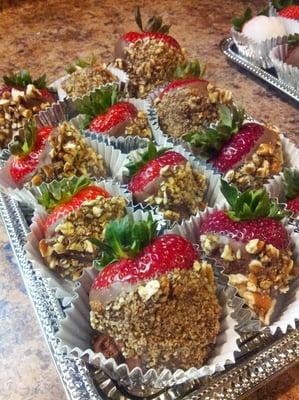 Pecan Crusted Chocolate Strawberries